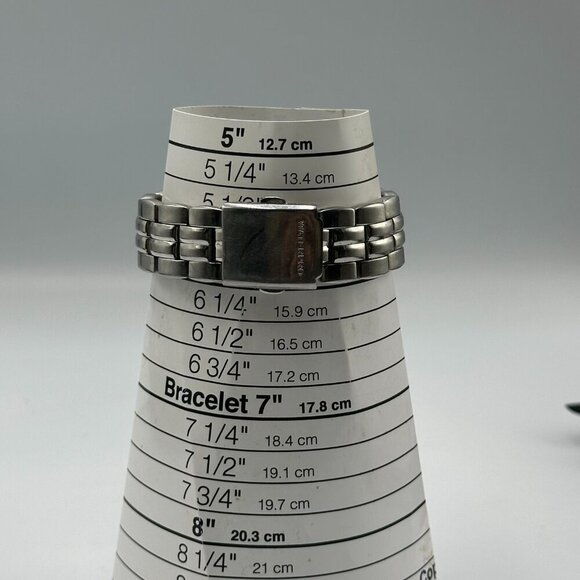 Guess Waterpro Watch Women Silver Tone Crystal Bezel Date Window 34MM Dial 6.25" - Picture 8 of 11